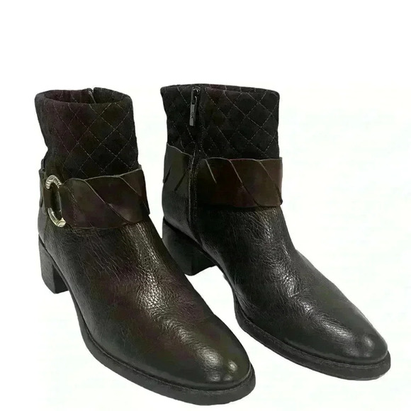 Brighton Johnny Women’s  Brown Woven Leather Booties Size 10 M - Picture 1 of 12